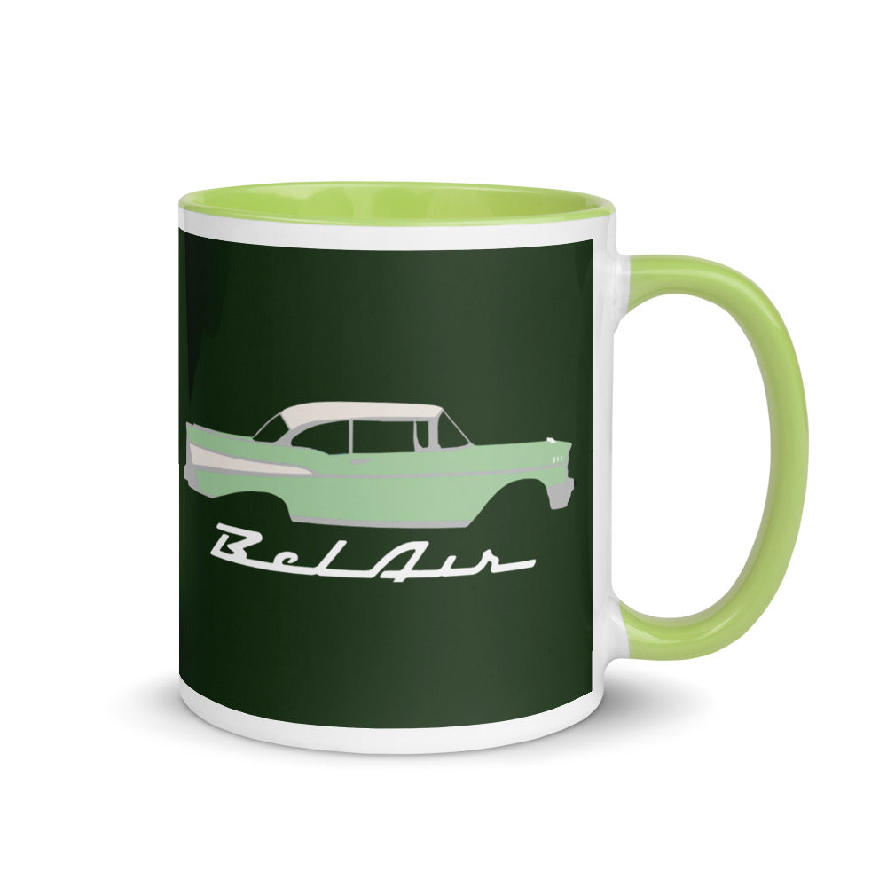 1957 Bel Air Surf Green Hardtop Antique 57 Chevy Classic Car Graphic - Mug with Color Inside