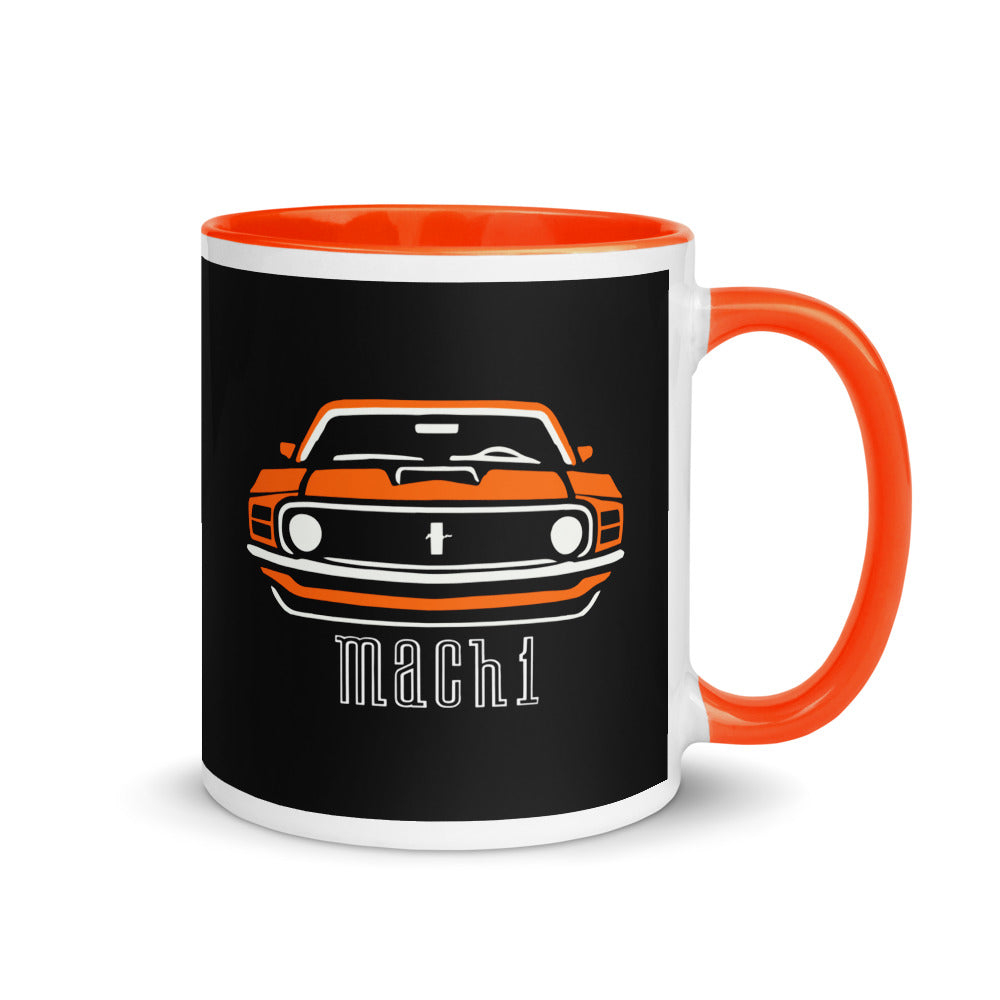 1970 Grabber Orange Mach 1 Stang Owners Classic Muscle Car Enthusiasts Mug with Color Inside