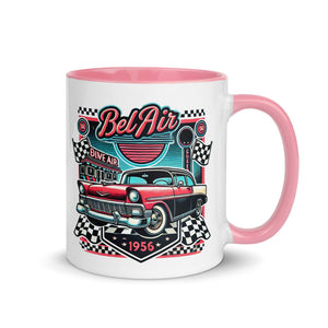 1956 Chevy Bel Air Classic car owners 1950s Diner Americana Mug with Color Inside