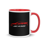 2024 2025 Corvette C8 Z06 Torch Red Silhouette 8th Generation Vette Drivers Custom Mug with Color Inside
