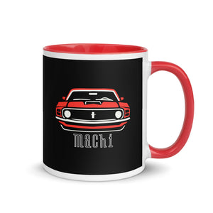 1970 Red Mach 1 Stang Owners Classic Muscle Car Enthusiasts Mug with Color Inside