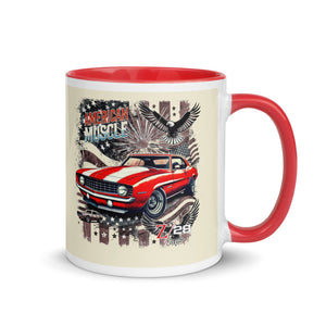 1969 Camaro Z28 Graphic Patriotic Bald Eagles Stars and Stripes Retro Automotive Mug with Color Inside