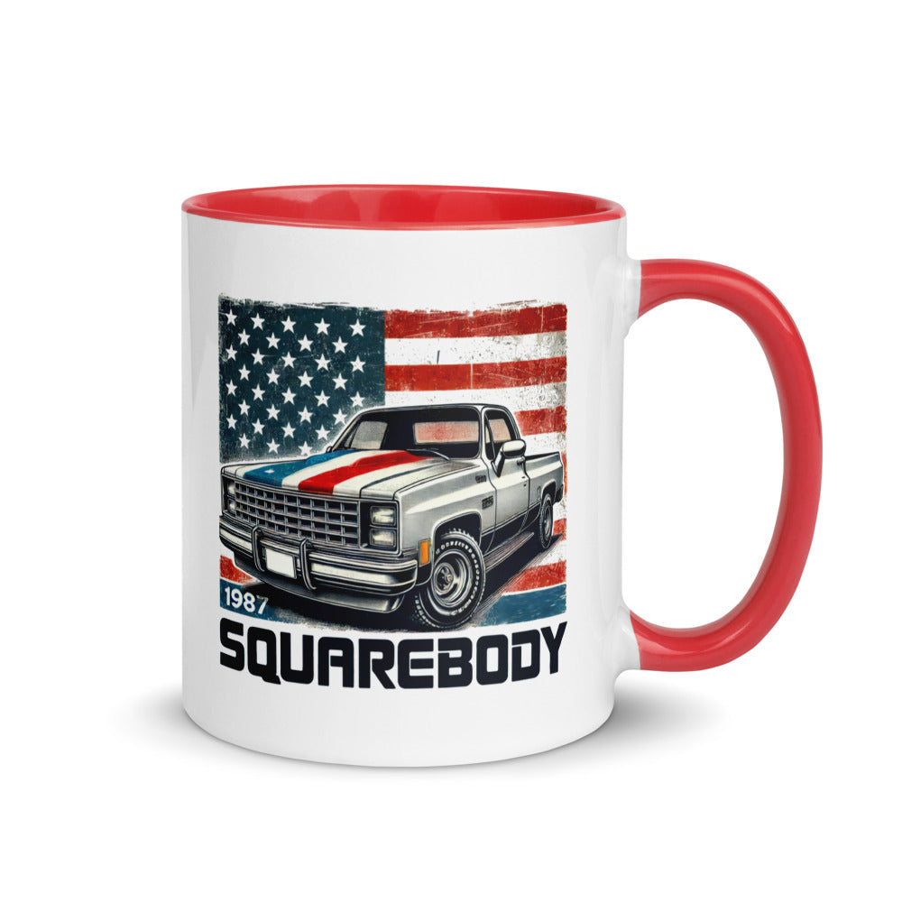 1987 Chevy Squarebody USA Classic Pickup Truck Owners c10 Silverado Mug with Color Inside