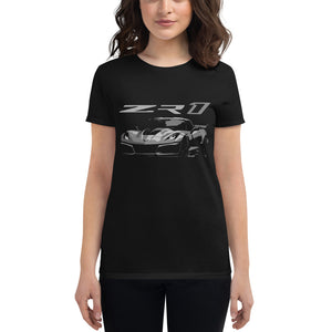 Corvette C7 ZR1 2019 Vette Drivers Custom Car Shows Women's short sleeve t-shirt