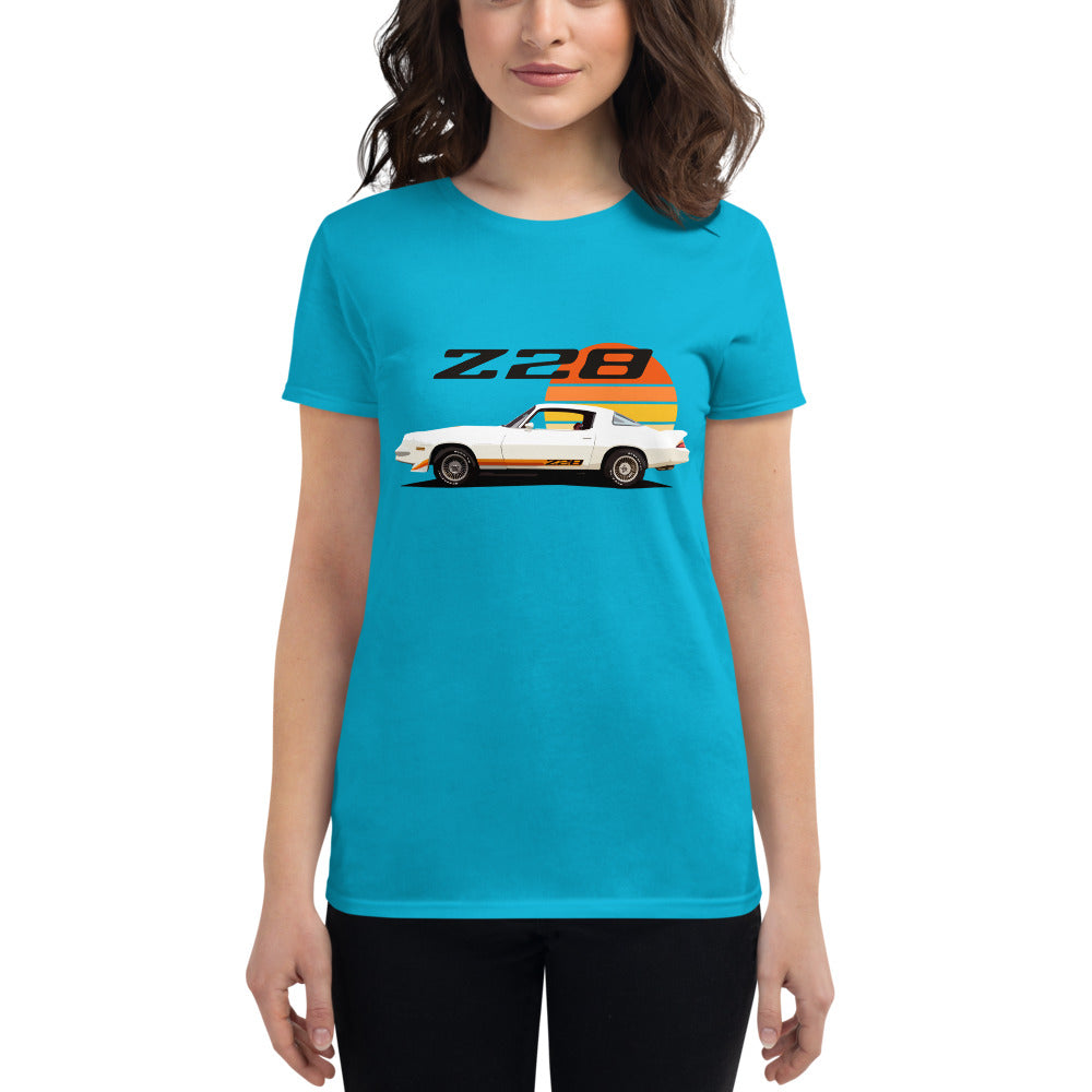 Chevy Camaro Z28 2nd gen Retro Color Custom Classic car Women's short sleeve t-shirt