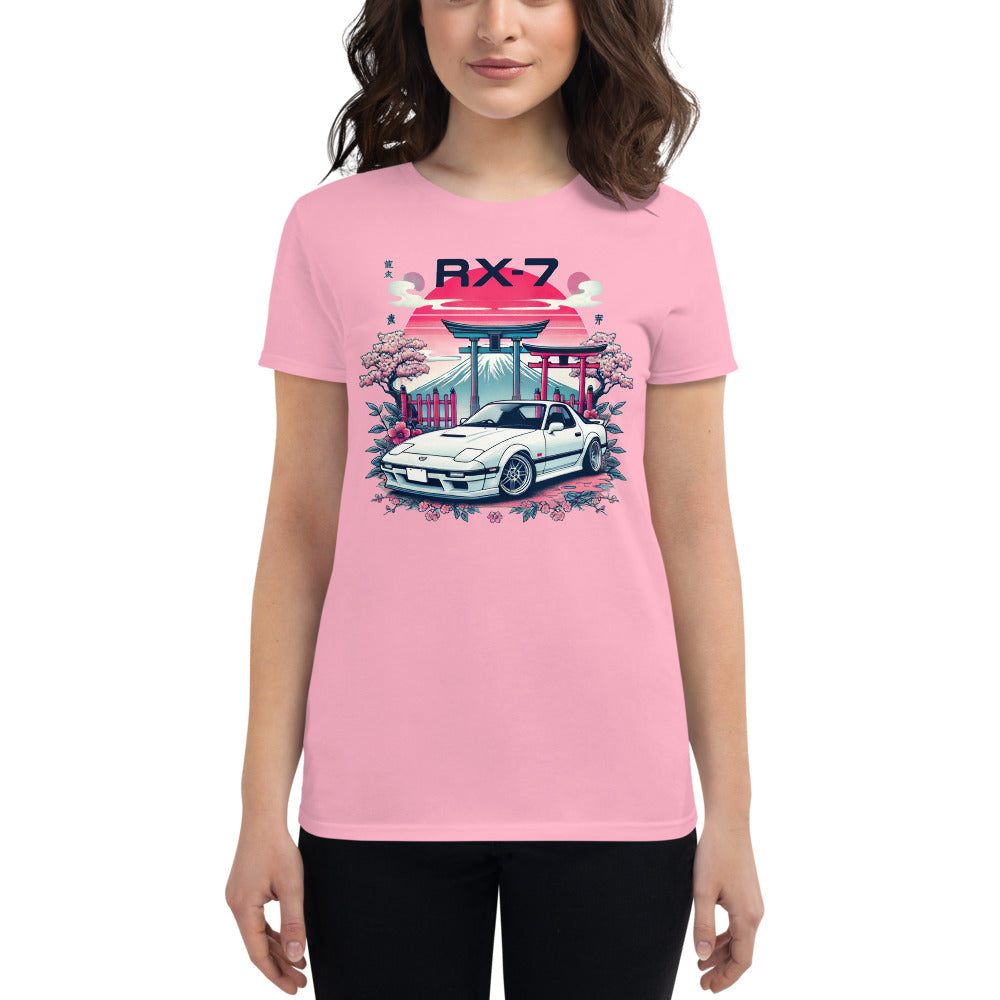 RX7 Japanese Tuner Car RX-7 tee for JDM Rotary Fans 90s Car Culture in Japan Women's t-shirt