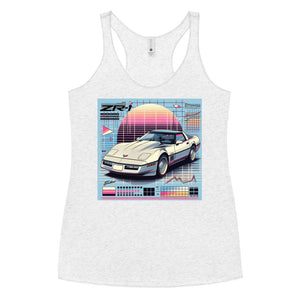 1980s 1990s ZR1 C4 Corvette graphic Retro Aeshtetic Automotive Women's Racerback Tank top