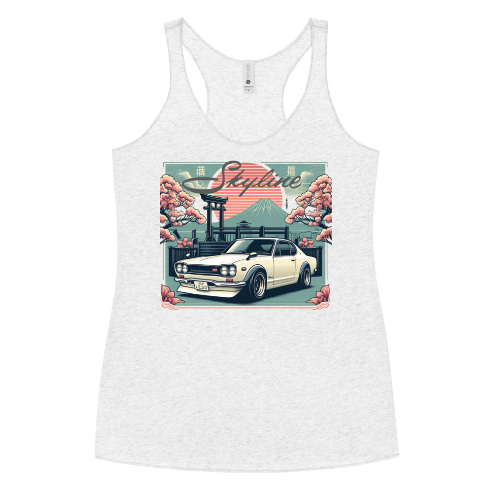 Hakosuka Skyline GTR JDM fans Japanese Car Culture Automotive GT-R Women's Racerback Tank