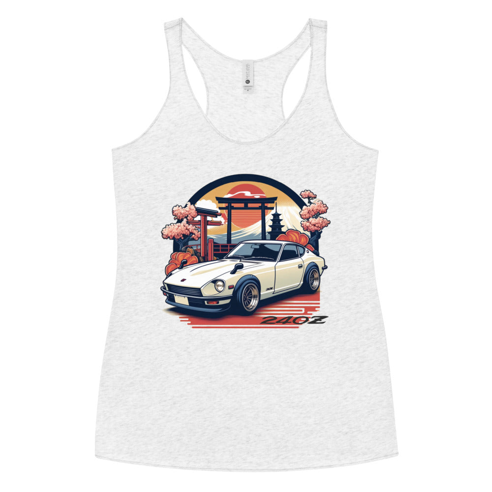 Vintage Japanese Aesthetic Datsun 240z JDM Lovers Japan Car Culture Women's Racerback Tank