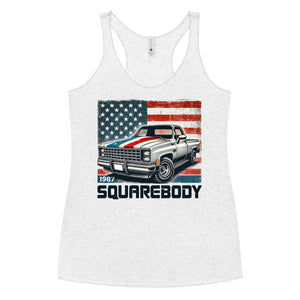 1987 Chevy Squarebody USA Classic Pickup Truck Owners c10 Silverado Women's Racerback Tank