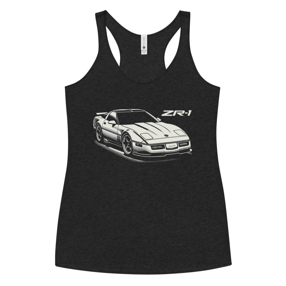 1990 C4 Corvette ZR1 Old School Vette Drivers ZR-1 graphic Women's Racerback Tank