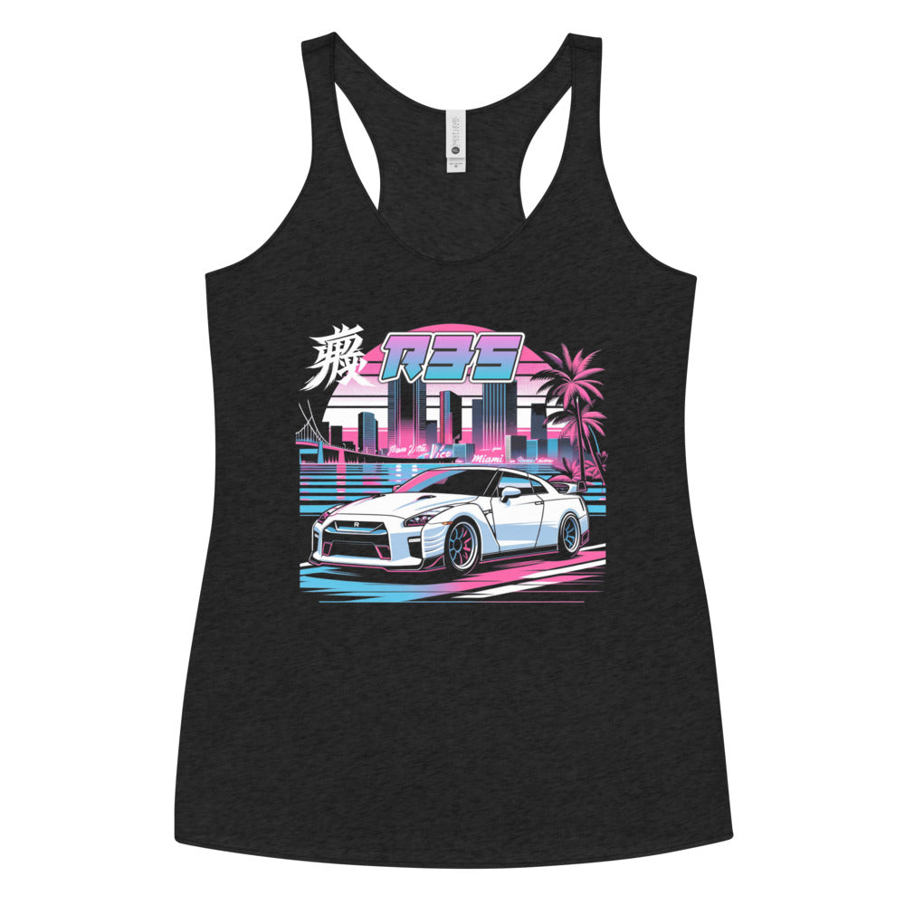 R35 GTR Japanese Monster Miami Edition JDM Japan Car Culture GT-R Women's Racerback Tank