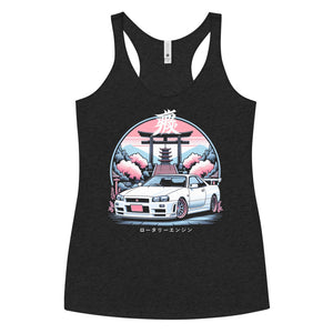 R34 Skyline GTR JDM Fans 90s Japan Car Culture GT-R Women's Racerback Tank