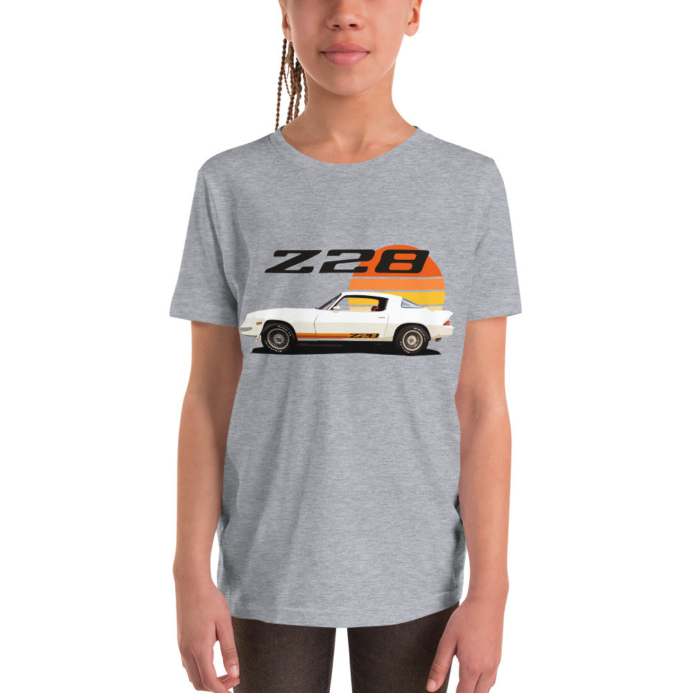 Chevy Camaro Z28 2nd gen Retro Color Custom Classic car Youth Short Sleeve T-Shirt