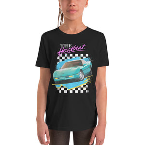 Retro Chevy Old School Car Graphic Corvette c4 80s Aesthetic The heartbeat of America -  Youth Short Sleeve T-Shirt