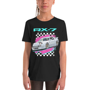 Rertro 80s 90s JDM Car Graphic RX-7 Miami Aesthetic Japanese Street Race RX7 Youth Short Sleeve T-Shirt