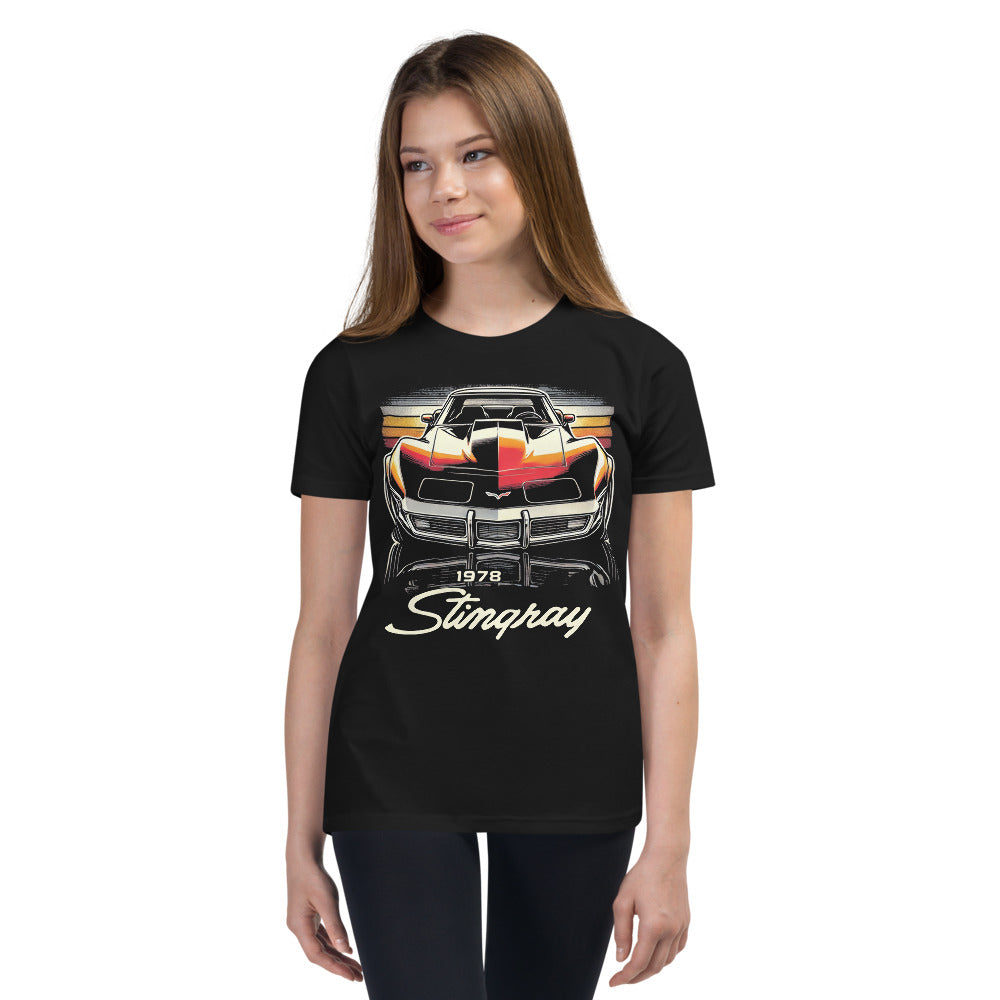 1978 C3 Corvette Stingray tee for Chevy Fans Drivers American Classic Car Youth T-Shirt
