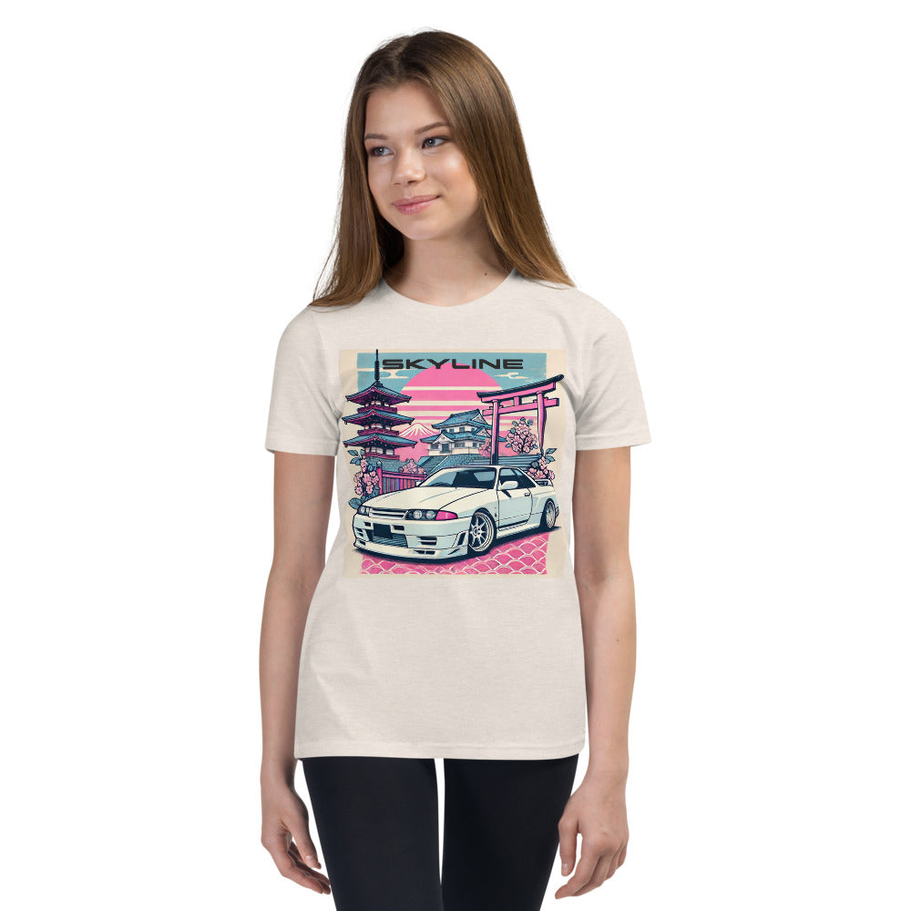 R32 Skyline GTR tee for JDM Fans 90s Japanese Car Culture Automotive Youth T-Shirt