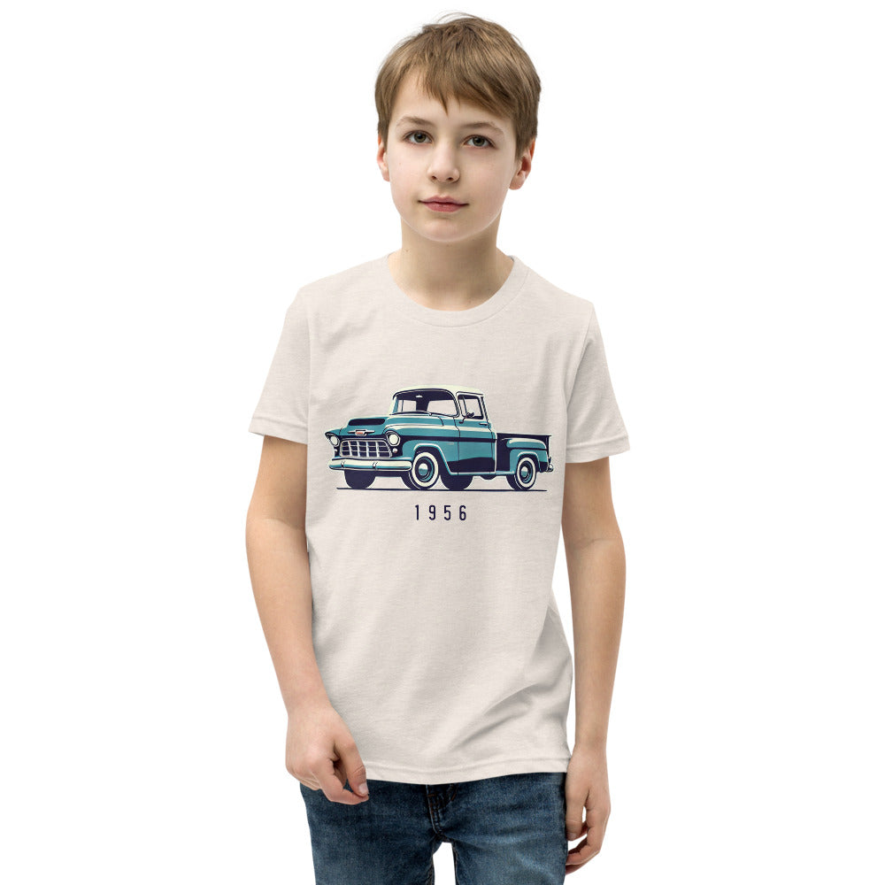 1956 Chevy 3100 youth t-shirt for Antique Pickup Truck Owners Enthusiasts Automotive Tees