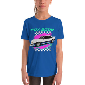 Old School Car Graphic 1988 Stang Fox Body 80s 90s Aesthetic Nostalgia Youth Short Sleeve T-Shirt