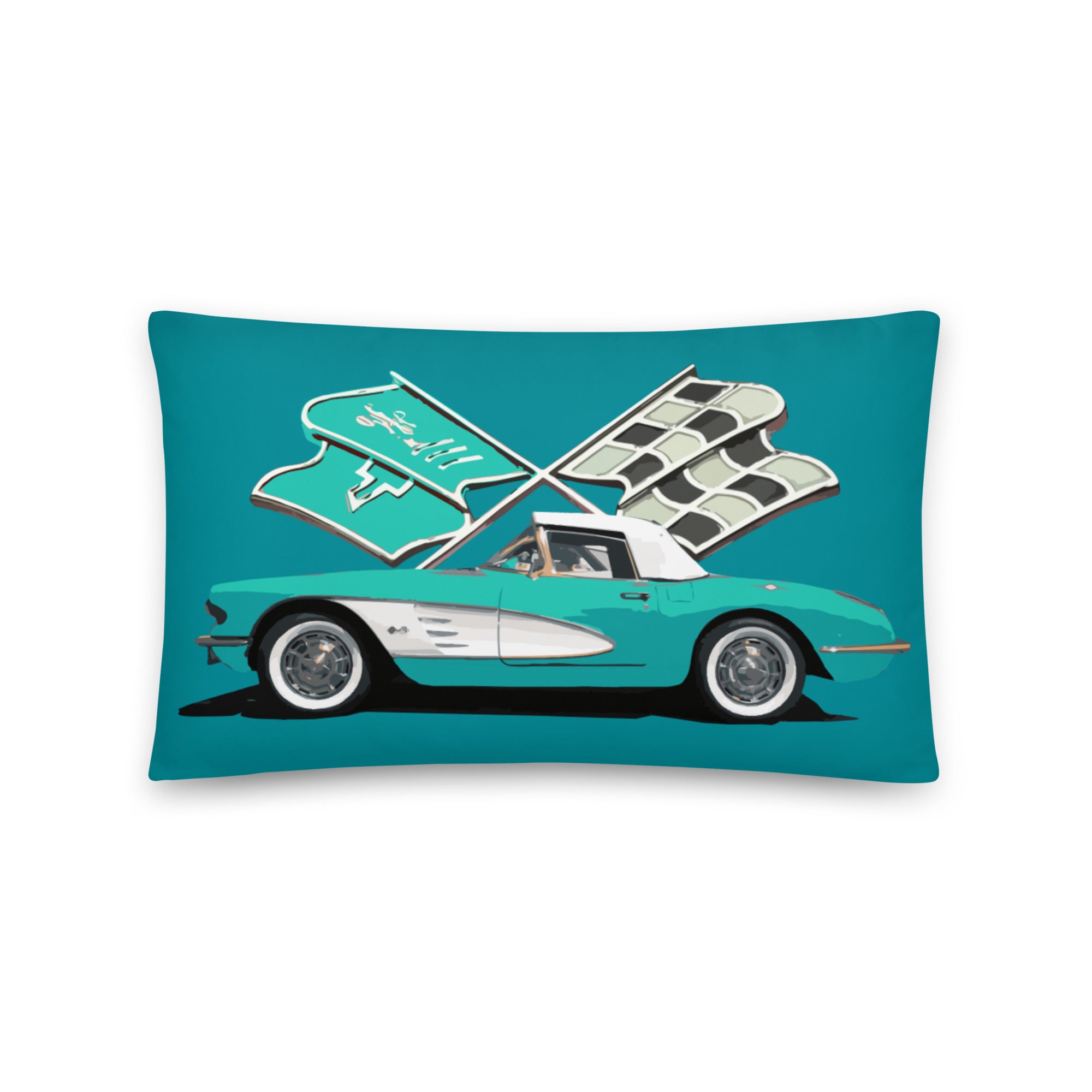 Antique Corvette C1 Classic Car Owner Gift Throw Pillow