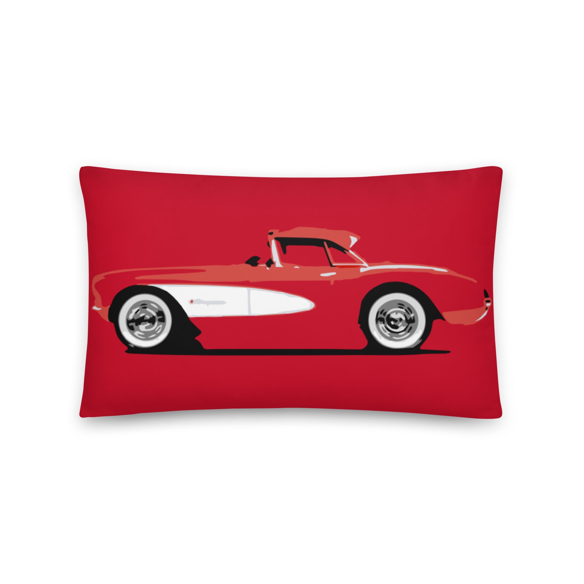 Red 1957 Corvette C1 Antique Collector Car Gift Throw Pillow