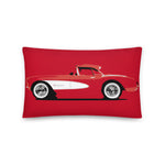 Red 1957 Corvette C1 Antique Collector Car Gift Throw Pillow