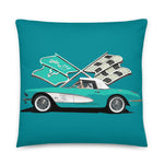 Antique Corvette C1 Classic Car Owner Gift Throw Pillow