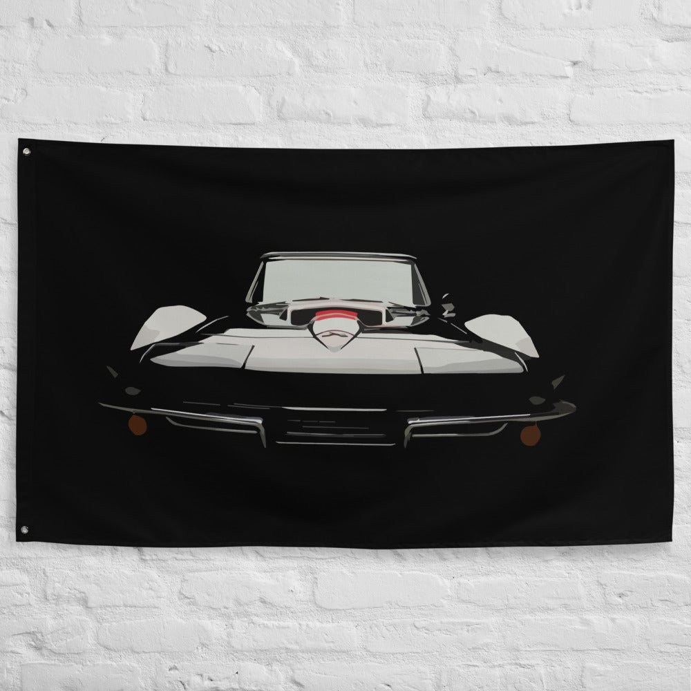 1967 Corvette C2 Convertible Classic Car Wall Art Vette Owner Gift Banner Flag 56" x 34.5"