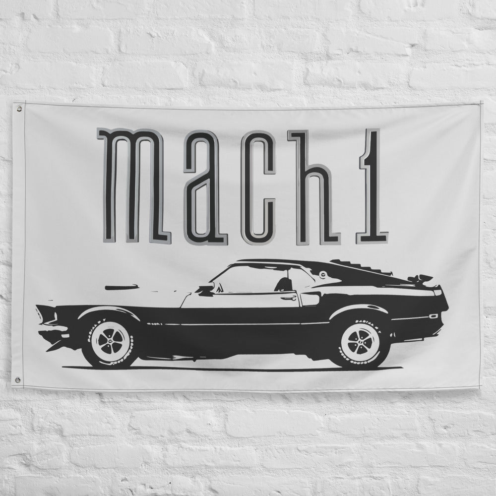 1969 Mustang Mach 1 Collector Car Wall Art Stang Driver Gift Banner Flag 56" x 34.5"