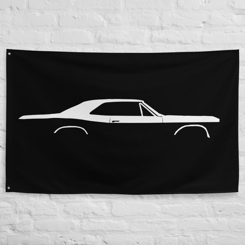 1966 Chevy Chevelle Silhouette SS 427 American Muscle Collector Car Garage Office Banner Flag 34.5" x 56"