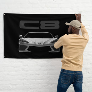 2021 2022 2023 Corvette C8 Vette Driver Custom Art Gift Tapestry Banner Flag 56" x 34.5"