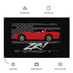 Torch Red 1994 Chevy Corvette C4 ZR-1 Custom Vette Driver Gift Tapestry Banner Flag 56" x 34.5"