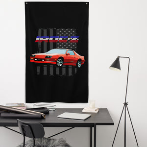 1987 Chevy Camaro IROC-Z - USA Patritoc Custom Gift Tapestry Banner Flag 34.5" x 56"