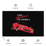 Retro 1991 Red Chevy Camaro Heartbeat of America Tapestry Banner Flag 56" x 34.5"