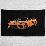 Amplify Orange Corvette C8 8th Gen Vette Custom Art Owner Gift Tapestry Banner Flag 56" x 34.5"