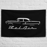 1955 Chevy 55 Belair Chevrolet Bel Air Antique Collector Car Garage Office Man Cave Banner Flag 34.5" x 56"