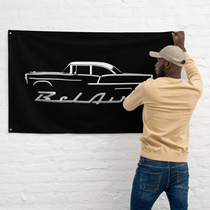 1955 Chevy 55 Belair Chevrolet Bel Air Antique Collector Car Garage Office Man Cave Banner Flag 34.5" x 56"