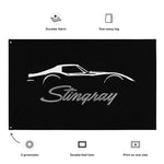 Chevrolet C3 Corvette Stingray Silhouette 3rd Gen Vette Driver Custom Gift Garage Office Man Cave Banner Flag 34.5" x 56"