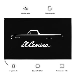 1965 Chevy El Camino Silhouette 2nd Generation Classic Car Truck Garage Banner Flag 56" x 34.5"