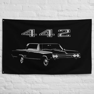 1965 Olds 442 Club Coupe American Classic Car Garage Banner Flag 56" x 34.5"