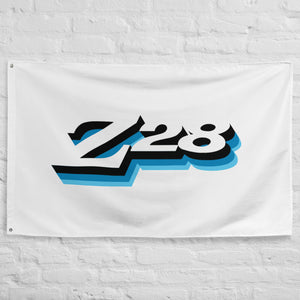 1978 Chevy Camaro Z28 Grille Emblem Blue Retro Muscle Car Owner Gift Wall Art Garage Office Man Cave Banner Flag 34.5" x 56"