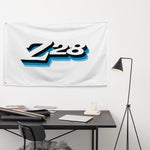 1978 Chevy Camaro Z28 Grille Emblem Blue Retro Muscle Car Owner Gift Wall Art Garage Office Man Cave Banner Flag 34.5" x 56"