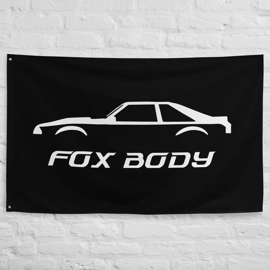 Mustang Fox Body 3rd Gen Stang Owner Wall Art Custom Gift Garage Office Man Cave Banner Flag 34.5" x 56"