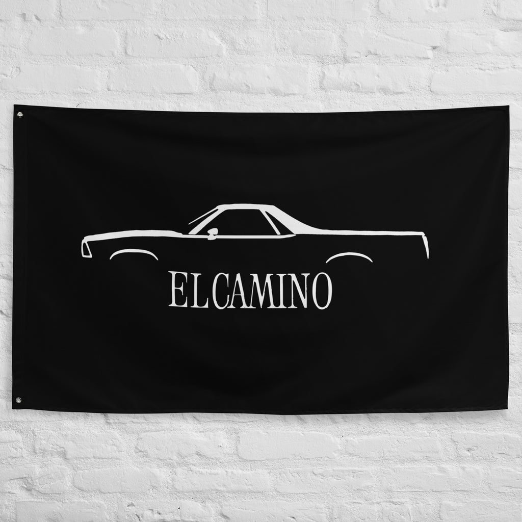 Chevy El Camino 5th Generation 1978 Classic Car Silhouette Garage Office Man Cave Banner Flag 34.5" x 56"