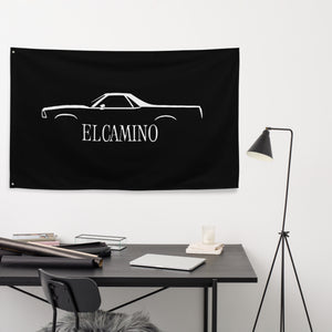 Chevy El Camino 5th Generation 1978 Classic Car Silhouette Garage Office Man Cave Banner Flag 34.5" x 56"