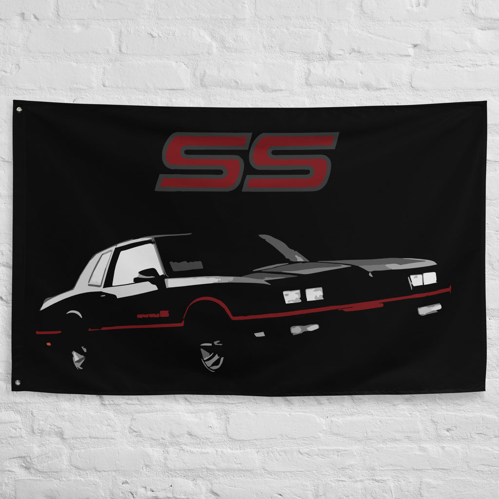 1986 Chevy Monte Carlo SS Custom Garage Office Banner Flag 34.5" x 56"