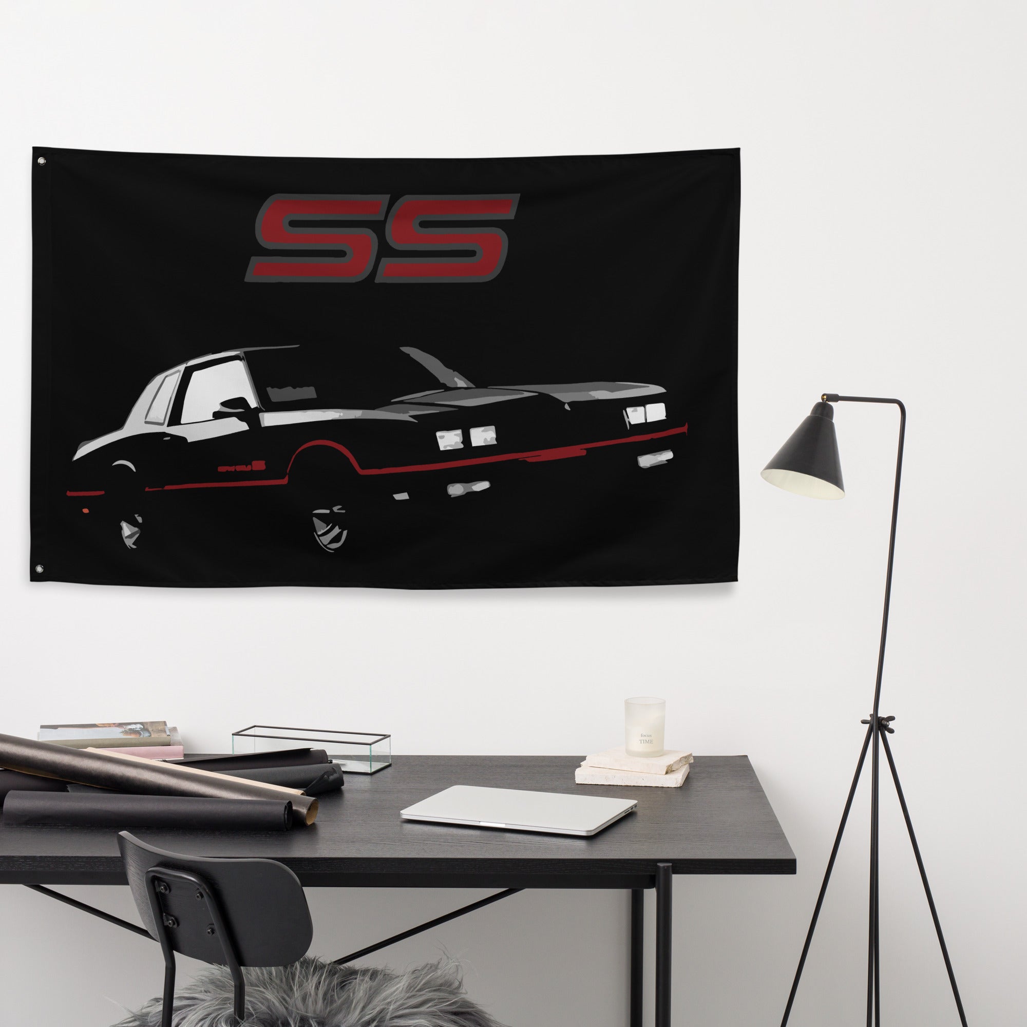 1986 Chevy Monte Carlo SS Custom Garage Office Banner Flag 34.5" x 56"