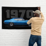 Blue 1970 Chevy Chevelle Muscle Car Collector Owner Driver Garage Office Banner Flag 34.5" x 56"