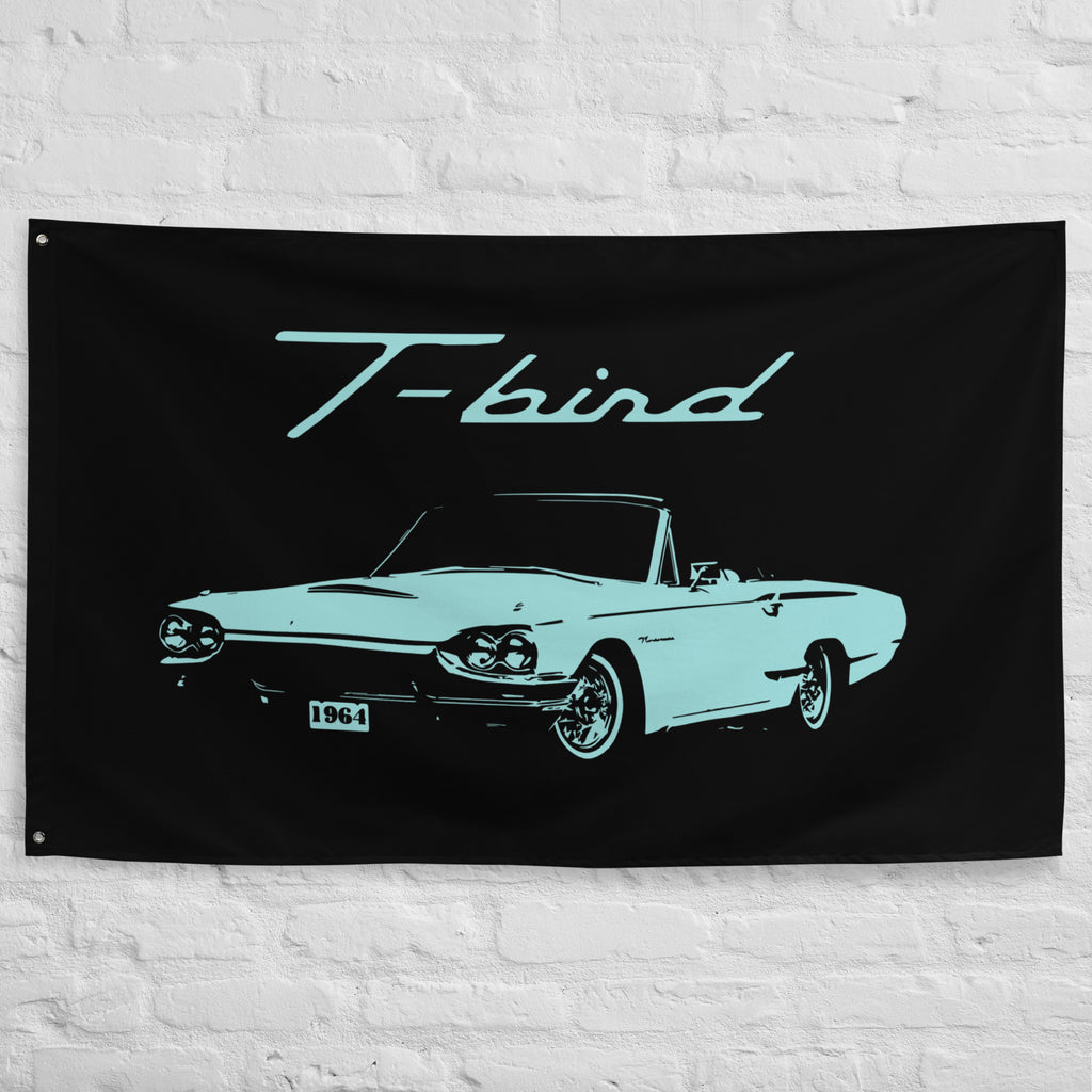 1964 Thunderbird T-bird Classic Car Custom Collector Cars Art American Automotive Nostalgia Garage Office Man Cave Banner Flag 34.5" x 56"